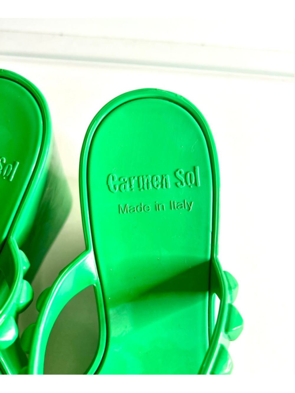 Carmen Sol Tonino Italian Jelly Wedge Summer Sandals Women Size 8 - Picture 3 of 7